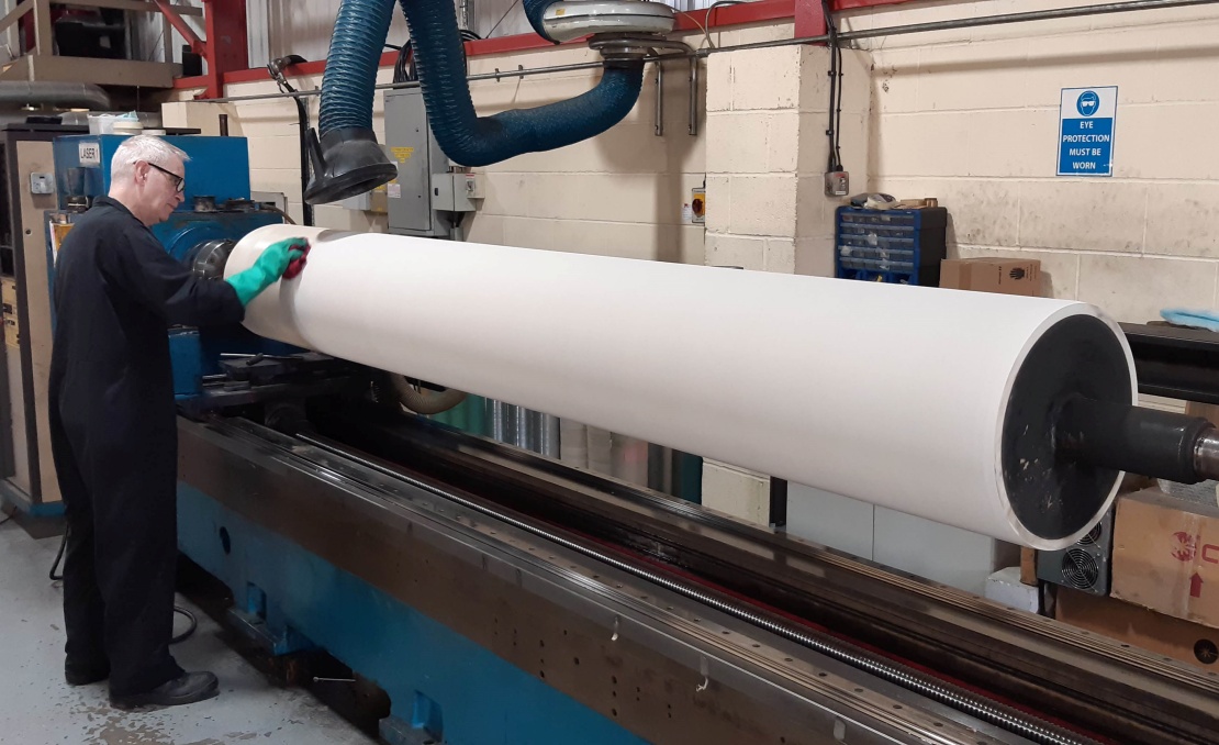 Large Rubber Covered Laser Engraved (TPI) Roller